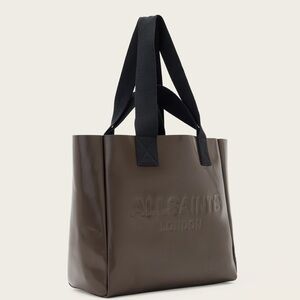All Saints Chocolate Brown Tote with Black Straps